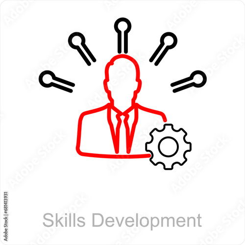 Skills Development and abilities icon concept