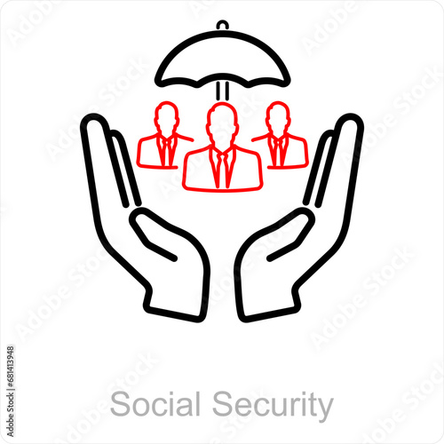 Social Security and people icon concept