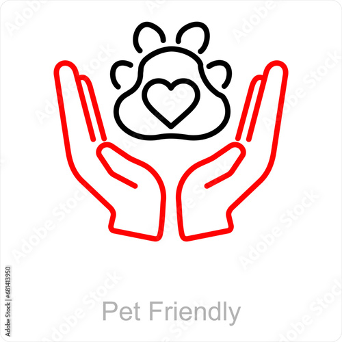 Pet Friendly and allowed icon concept