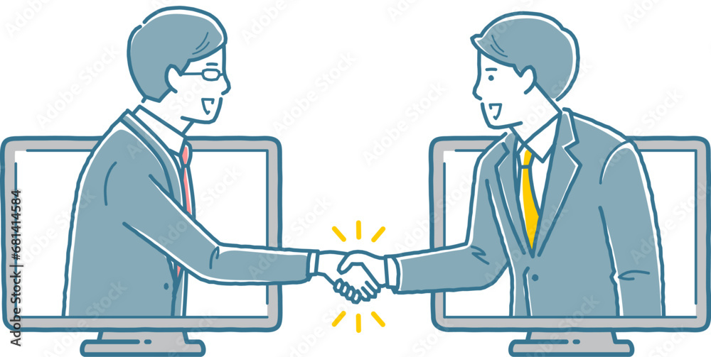 オンラインで商談成立しているイメージ