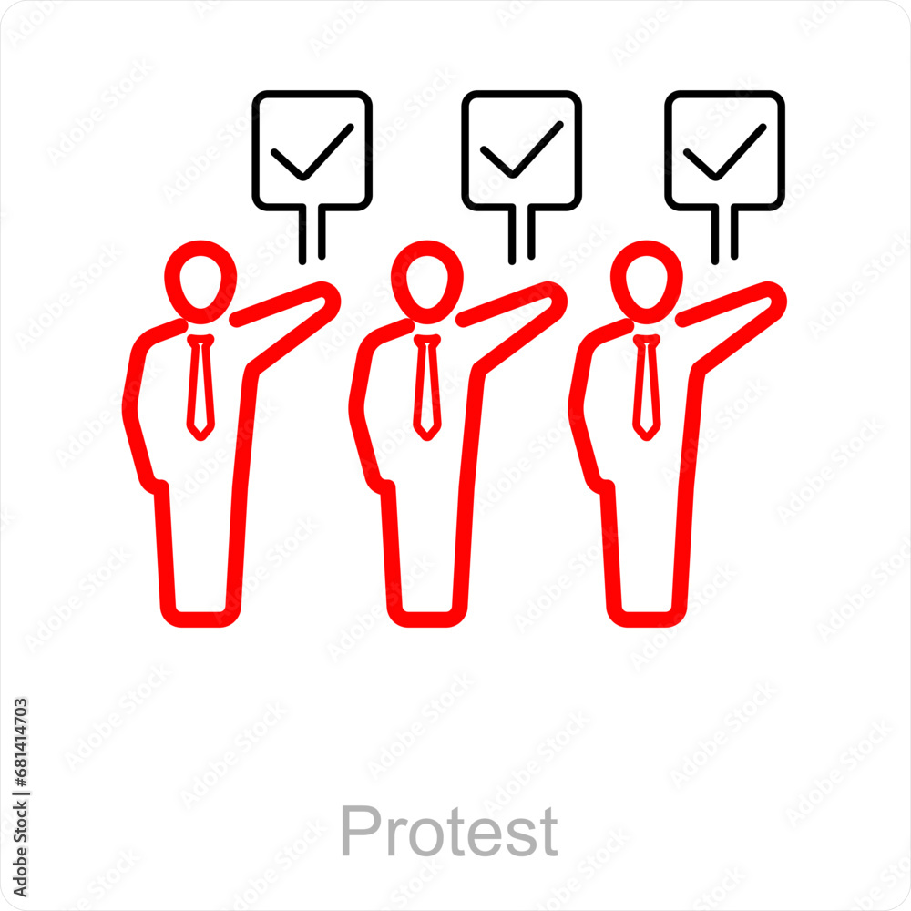 Protest and sign icon concept