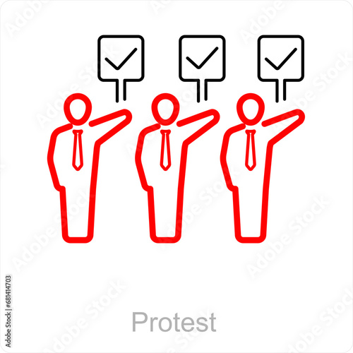 Protest and sign icon concept