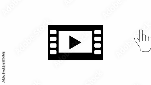 Play video icon on a white color background.