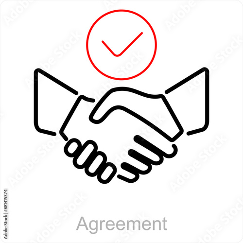Agreement and deal icon concept