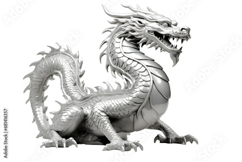 gold dragon ,Chinese zodiac, isolated white background