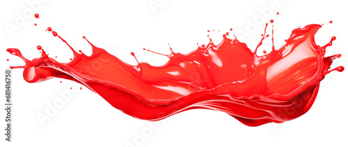 red paint splashes, isolated, PNG.