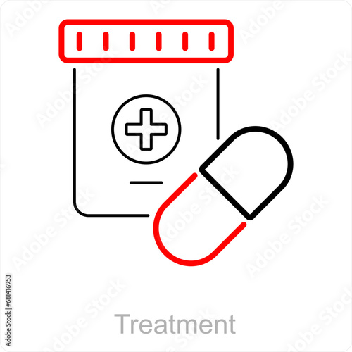Treatment and dose icon concept