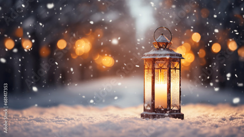 Christmas decoration with a lantern