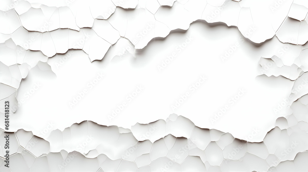 The white paper is cracked and torn background. High-resolution
