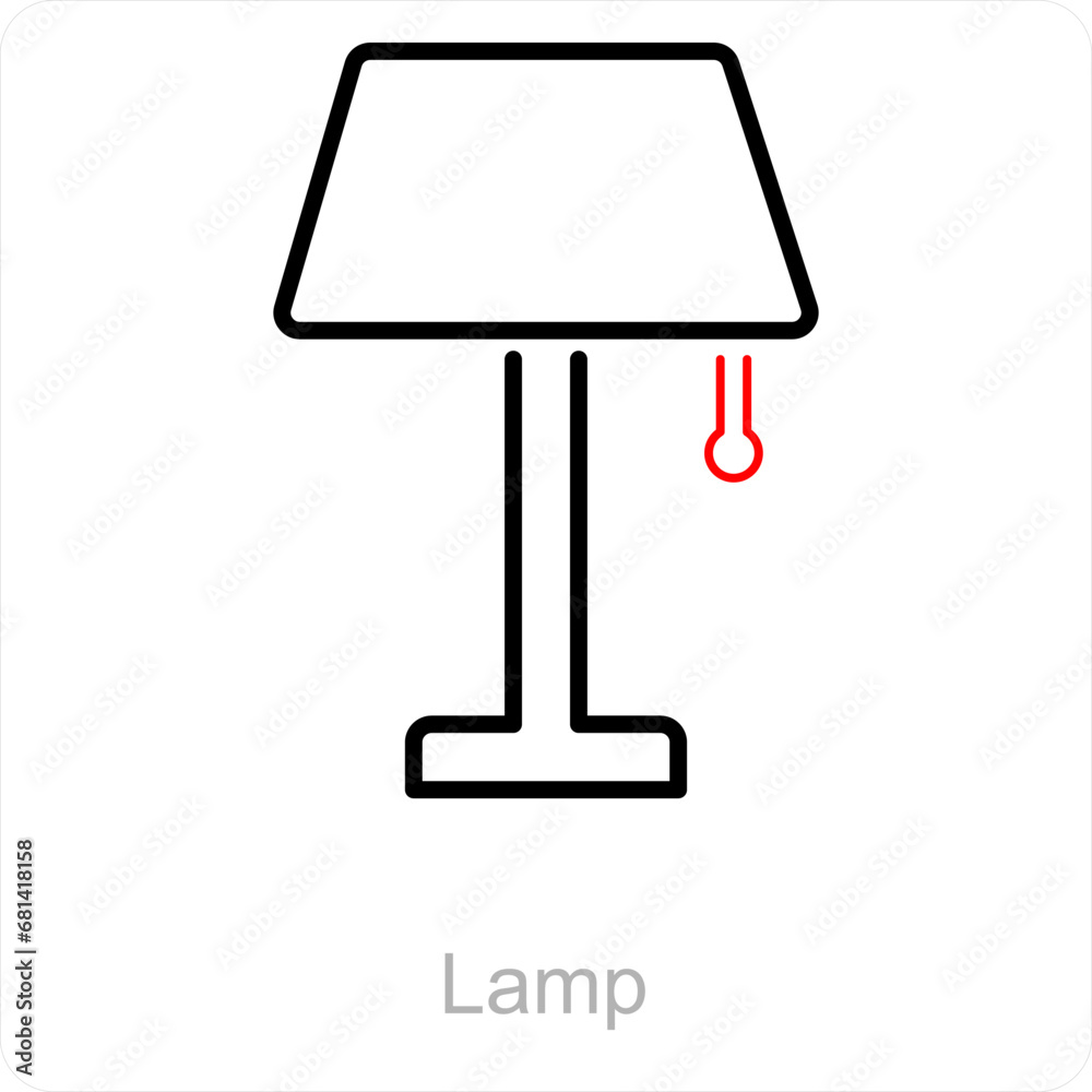 Lamp and light icon concept Lamp and light icon concept