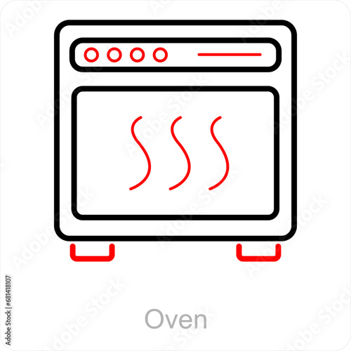 Oven and appliances icon concept 