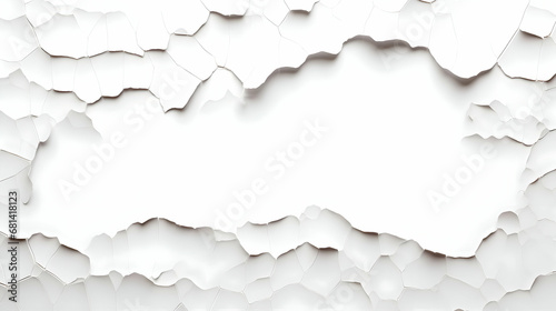 The white paper is cracked and torn background. High-resolution