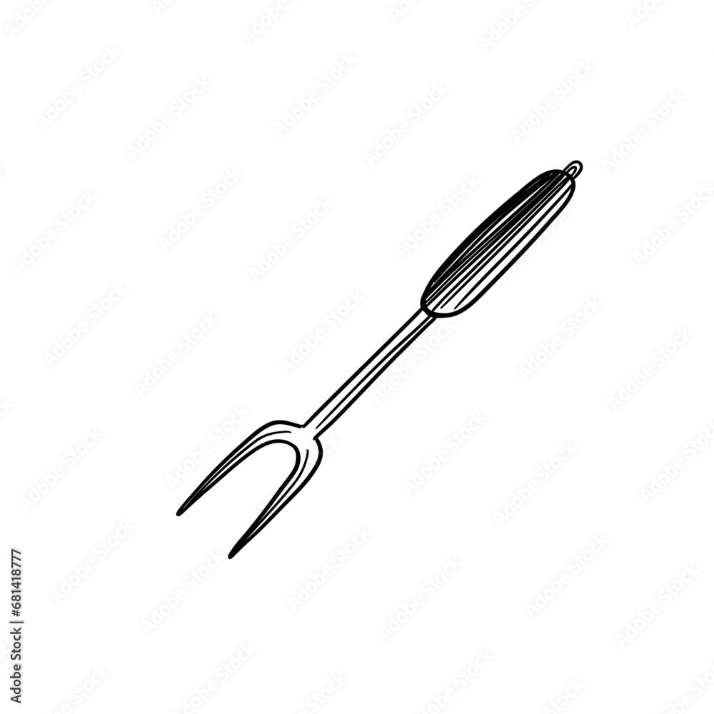 fork barbeque hand drawn fork barbeque hand drawn