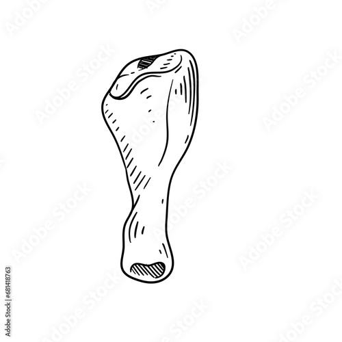 chicken meat barbeque hand drawn