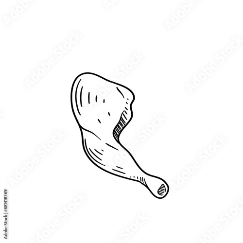 chicken meat barbeque hand drawn