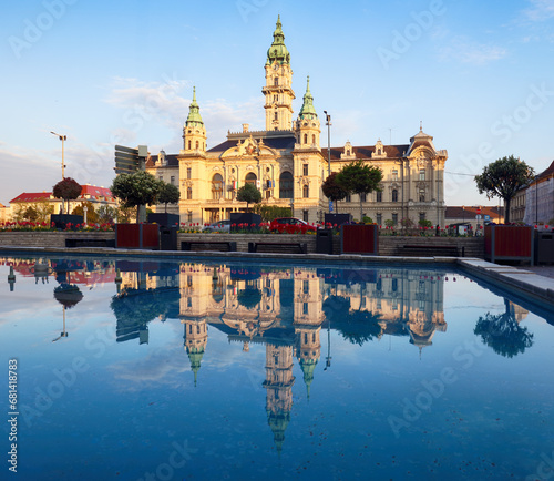 City hall in town Gyor, Hungary photo