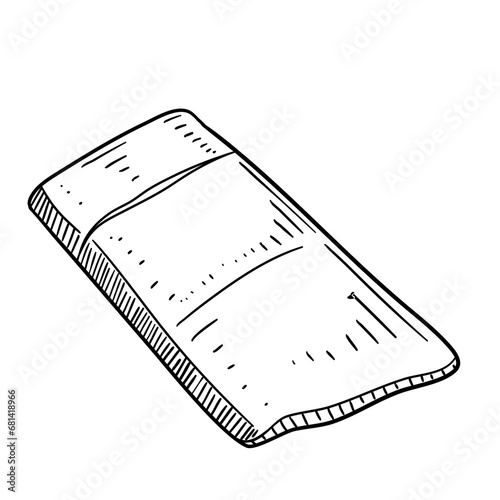 sleeping bag camping equipment hand drawn