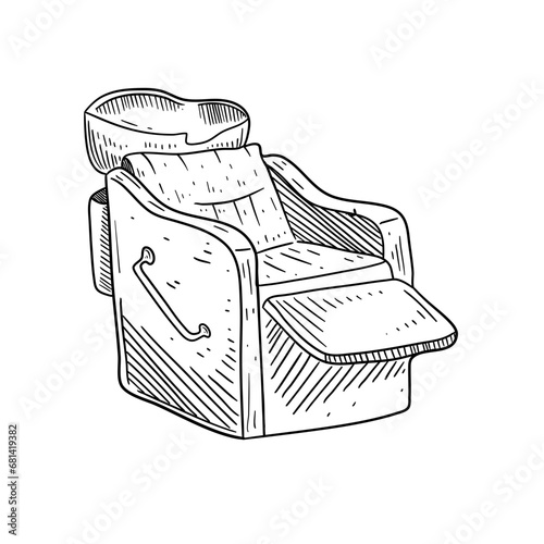 chair barbershop handdrawn 