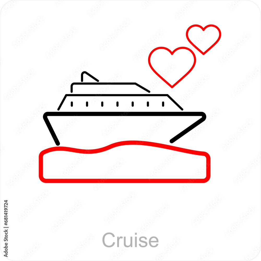 Cruise and ship icon concept Cruise and ship icon concept