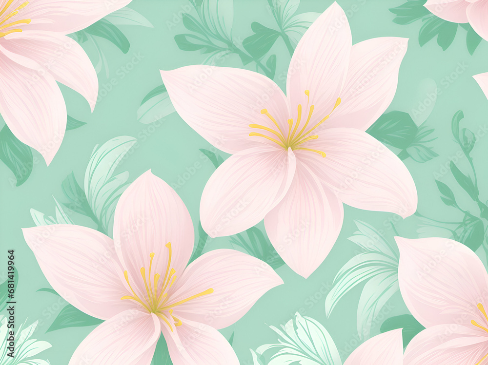 seamless pattern with pink lilies,ai generative seamless pattern with pink lilies,ai generative