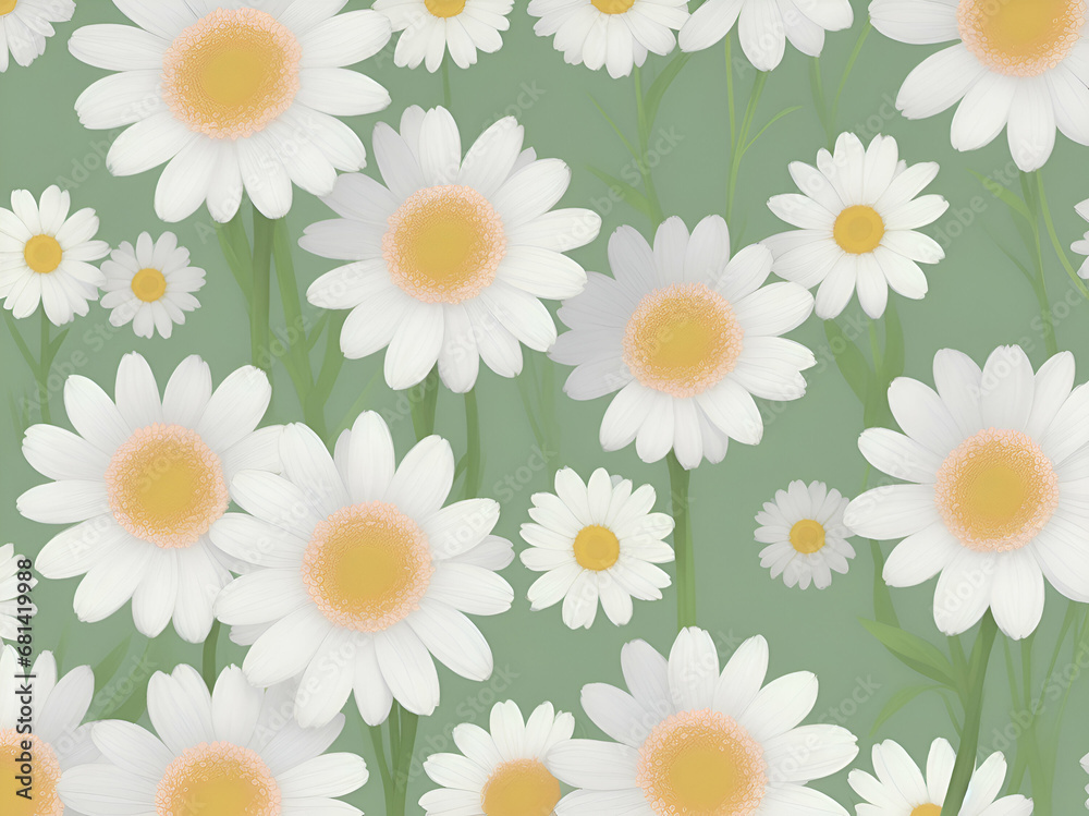 seamless pattern with daisies,ai generative seamless pattern with daisies,ai generative