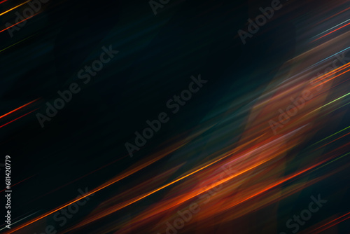 abstract black background with neon light lines photo