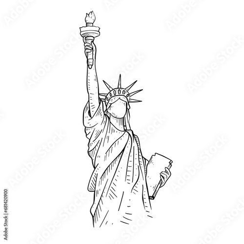 statue handdrawn illustration 