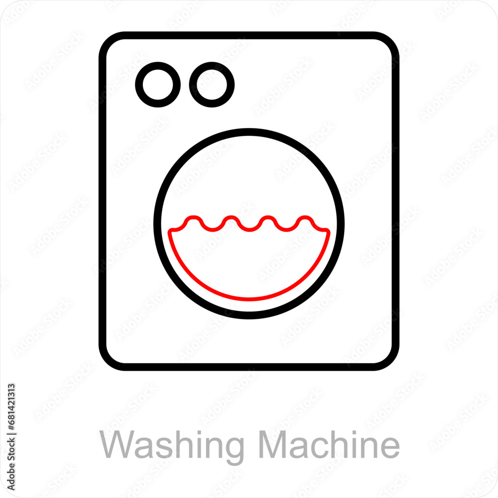 Washing Machine and machine icon concept Washing Machine and machine icon concept