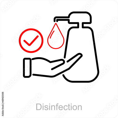 Disinfection and dirty icon concept