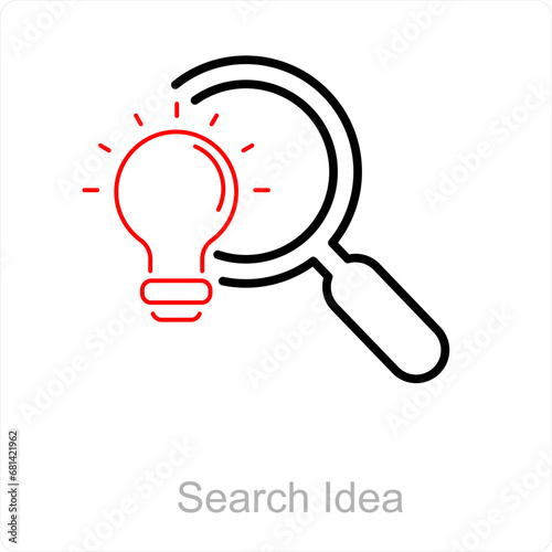 Search Idea and idea icon concept 