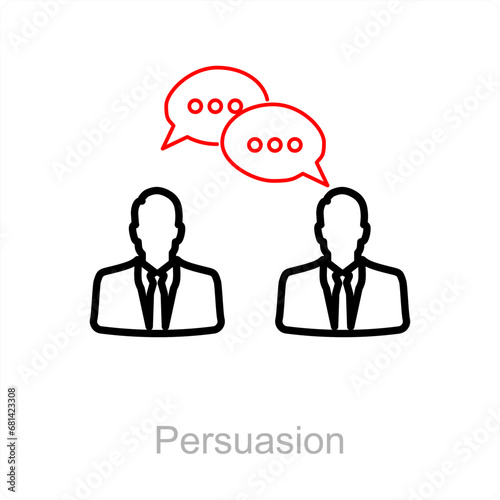 Persuasion and convincing icon concept 