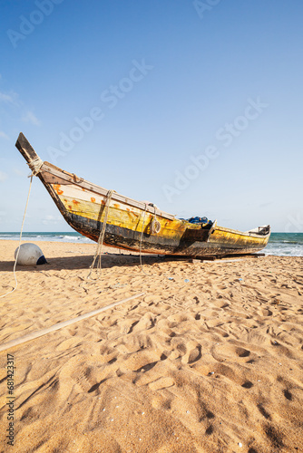 Traditional fishing boat - Route des Peches, Cotonou, Benin