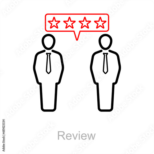 Review and ratings icon concept 