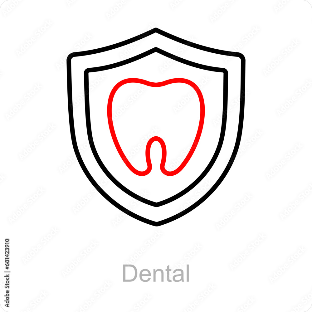 Dental and dental health care icon concept Dental and dental health care icon concept