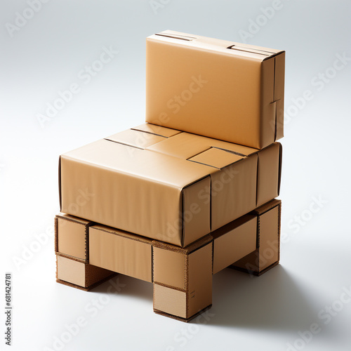 Wallpaper Mural 3D model of carton chair on white background Torontodigital.ca