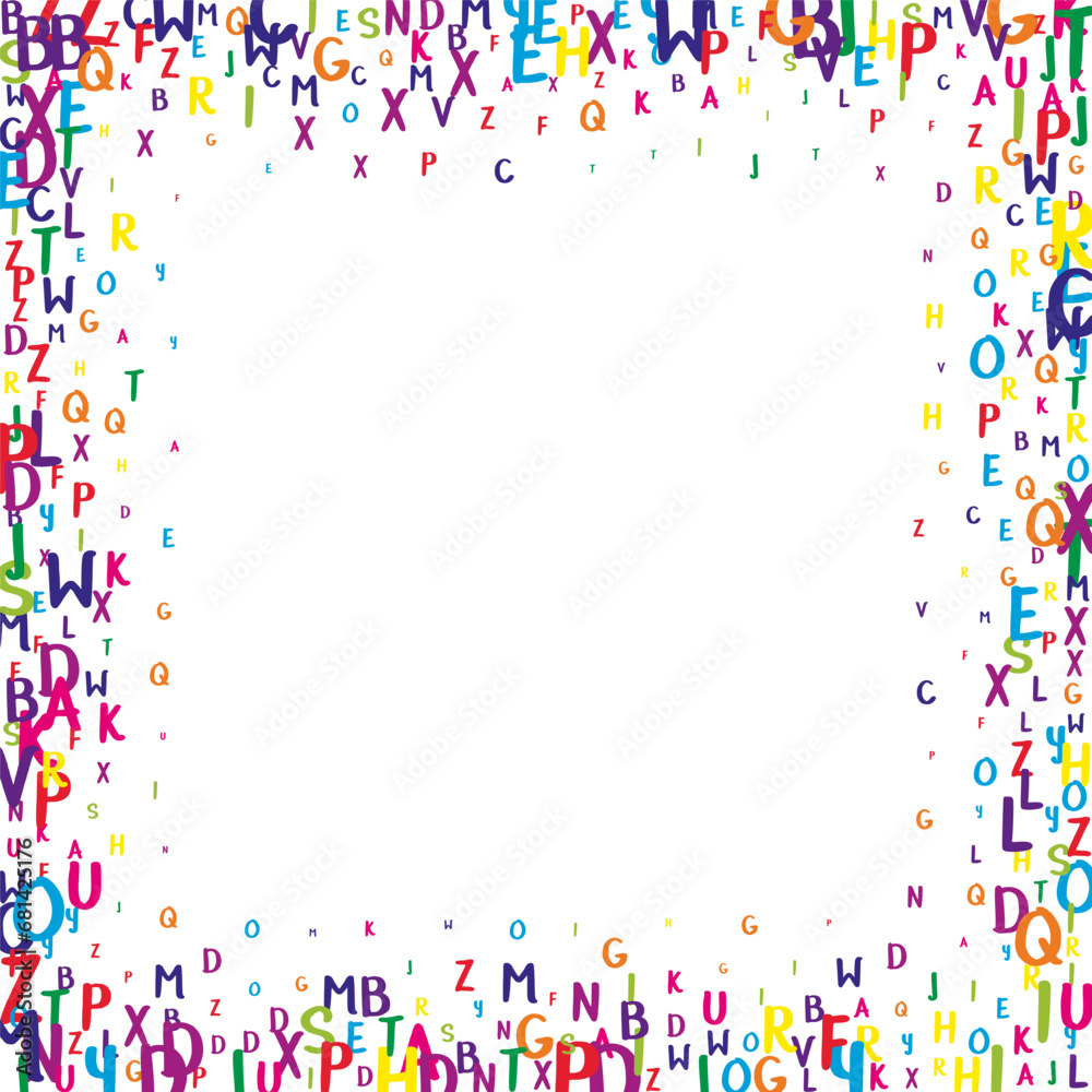 Scattered letters of latin alphabet. Colorful Scattered letters of latin alphabet. Colorful