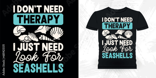 Funny Shell Collector Beach Shelling Vintage Seashell T-shirt Design