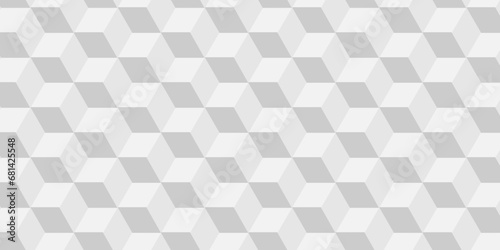 Fototapeta Naklejka Na Ścianę i Meble -  Abstract white cube triangle geometric square seamless background. Seamless blockchain technology pattern. Vector illustration pattern with blocks. Abstract geometric design print of cubes pattern.