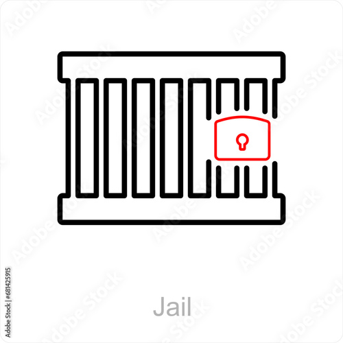 Jail and prison icon concept