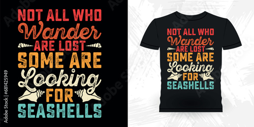 Funny Shell Collector Beach Shelling Vintage Seashell T-shirt Design
