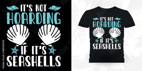 Funny Shell Collector Beach Shelling Vintage Seashell T-shirt Design