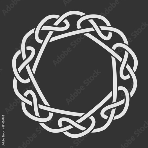 Celtic Style Round frame isolated. Vector illustration