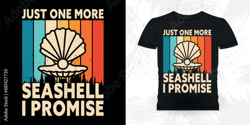 Funny Shell Collector Beach Shelling Vintage Seashell T-shirt Design