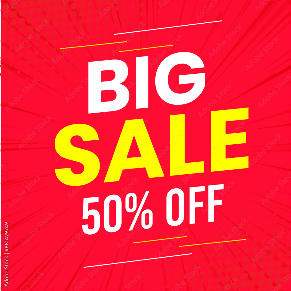 Red sale banner, sign, Super sale banner 50% off, Big sale banner Red sale banner, sign, Super sale banner 50% off, Big sale banner