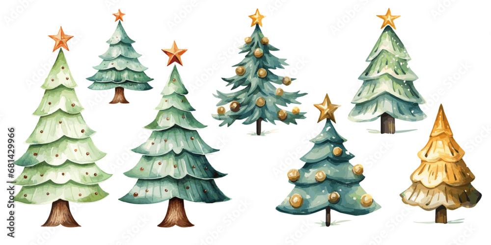 Fototapeta premium set of christmas trees vectors