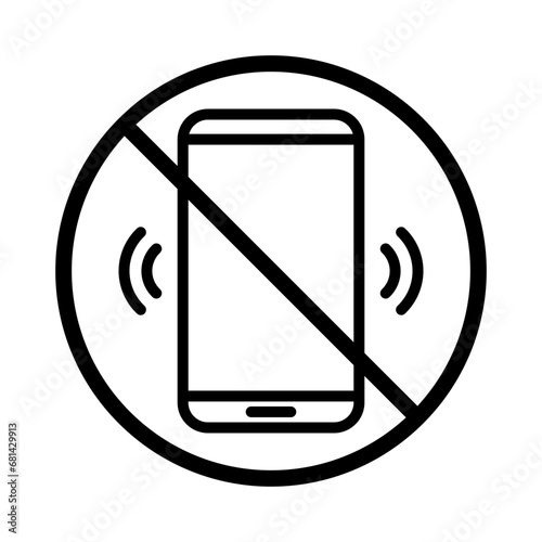 prohibited from turning on cell phones icon vector design template illustrator on transparent background