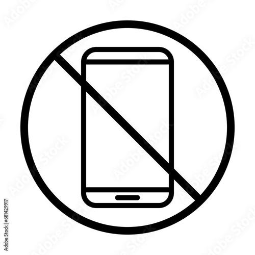 prohibited from turning on cell phones icon vector design template illustrator on transparent background