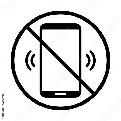 prohibited from turning on cell phones icon vector design template illustrator on transparent background