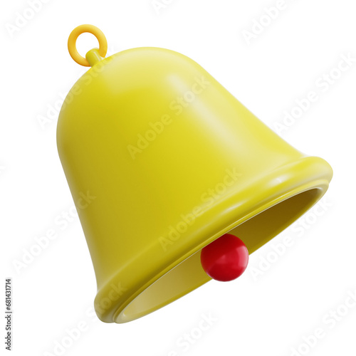 3D rendering Christmas Bell Icon Object