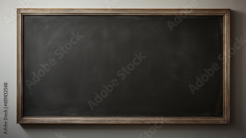 Empty blackboard on a white wall AI generated illustration